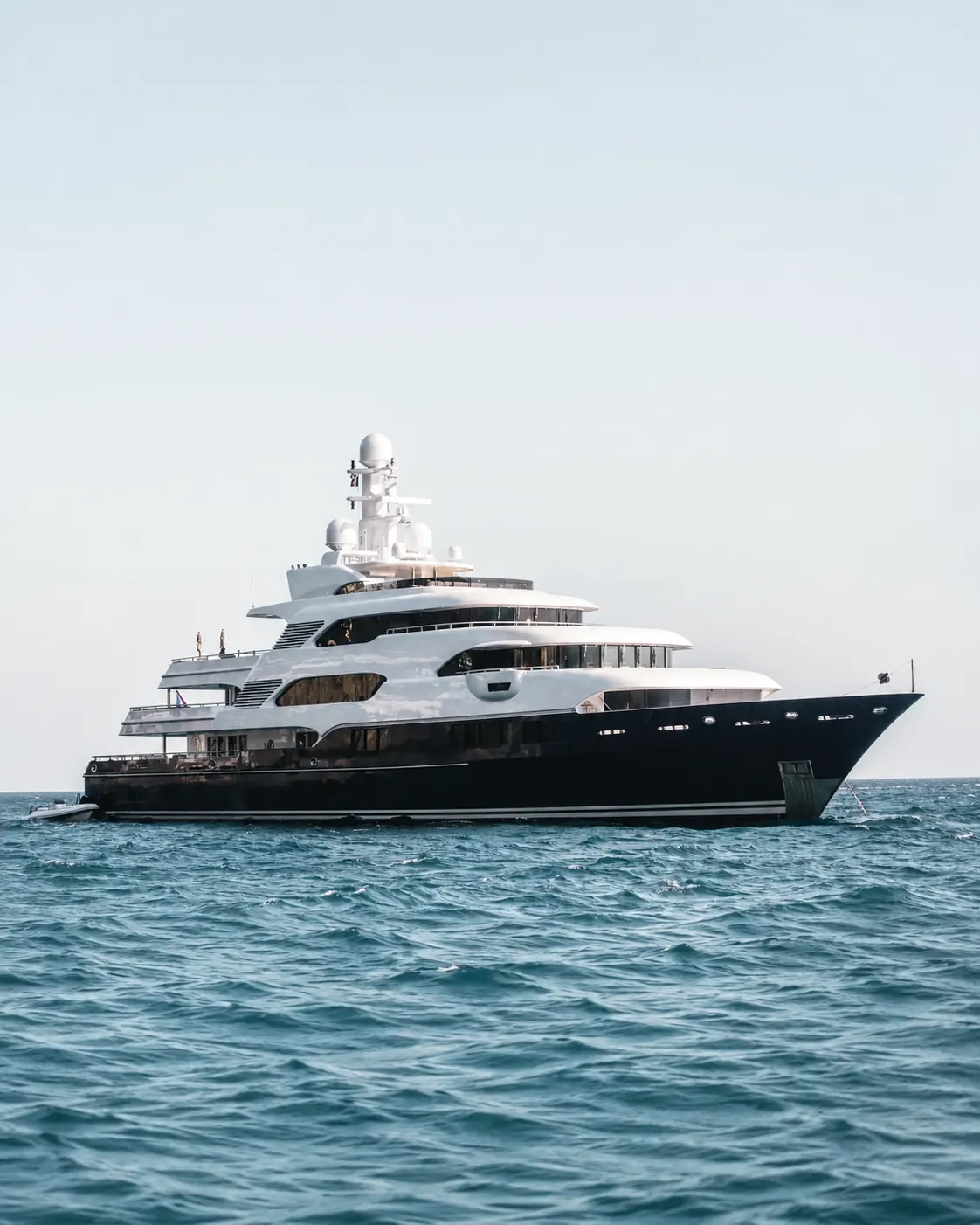 A limited-production charter yacht in port