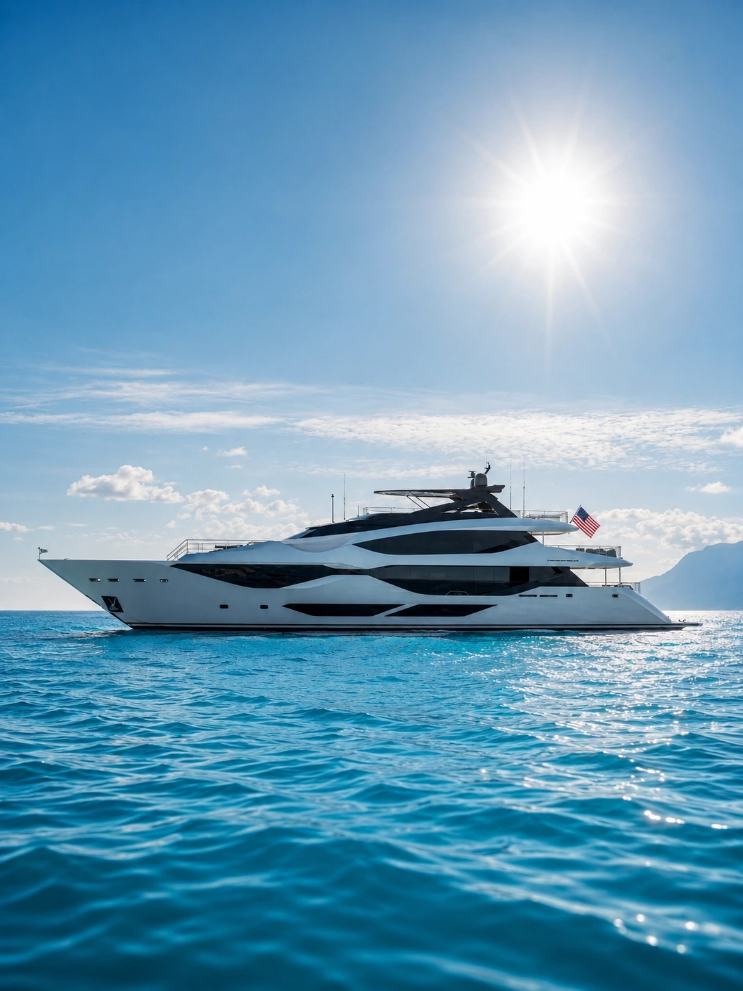 A yacht photographed mid-search, representing Lexington&rsquo;s global market reach